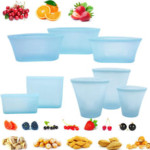 将图片加载到图库查看器，Silicone Food Storage Containers Set Fresh Bowl Cup Bag Reusable Stand Up Zips Shut Bag Fruit Vegetable Cup With Seal Organizer
