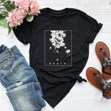 将图片加载到图库查看器，VIP HJN Japanese Style Floral Print Gothic T-Shirt Women&#39;s Grunge Aesthetic Pastel Goth T-shirts Edgy Fashion Tops
