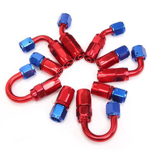 6AN 20-Foot Universal Silver Fuel Hose   10 Red and Blue Connectors