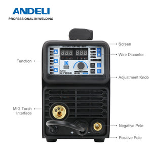 ANDELI MIG-270SE 3 in 1 tig mig Welder 110V/220V MIG TIG MMA Welding Machine Gasless Welder Mig Welding Machine