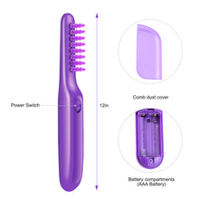 将图片加载到图库查看器，Portable Electric Detangling Wet or Dry Tame The Mane Electric Detangling Brush with Brush Cover, Adults &amp; Kids
