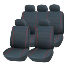 将图片加载到图库查看器，9pcs General Seasons 5 Seats Car Seat Covers Set Gray &amp; Black
