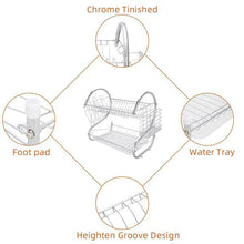 将图片加载到图库查看器，415 Multifunctional S-shaped Dual Layers Bowls &amp; Dishes &amp; Chopsticks &amp; Spoons Collection Shelf Dish Drai
