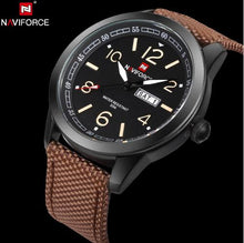 将图片加载到图库查看器，NAVIFORCE Men&#39;s Sports Military Quartz Watch Nylon Strap
