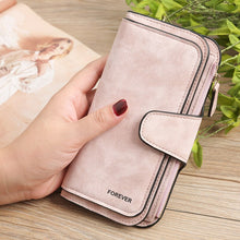将图片加载到图库查看器，Man Women&#39;s Pu Leather Wallet Coin Clutch Hasp Zipper Long Ladies Purse 2021 Casual Solid Three Fold Unisex Wallets Women
