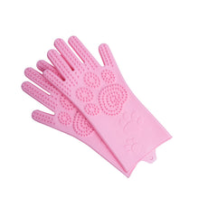 将图片加载到图库查看器，Silicone Cleaning Brush Scrubber Gloves Heat Resistant, Great for Dish wash, Cleaning, Pet hair care (Mint)
