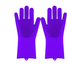 将图片加载到图库查看器，Silicone Cleaning Brush Scrubber Gloves Heat Resistant, Great for Dish wash, Cleaning, Pet hair care (Mint)
