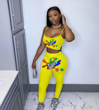 将图片加载到图库查看器，QYQ Skittles Candy Booty Two Piece Set Women Top And Pants Cute Bodycon Leggings Sport Plus Size Snack Fruity Gusher Long Sleeve
