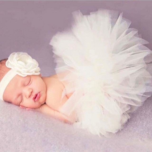 Newborn Photography Props Baby Photo Props Tulle Tutu Skirt Bowknot Photography for 0-6 Months Baby Girl Newborn Fotografia