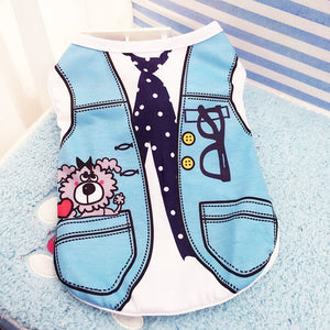 Cartoon Dog Shirt Summer Small Dog Clothes Chihuahua Tshirt Puppy Vest Yorkshire Terrier Pet Clothes Ropa Perro Pets Clothing