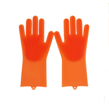 将图片加载到图库查看器，Silicone Cleaning Brush Scrubber Gloves Heat Resistant, Great for Dish wash, Cleaning, Pet hair care (Mint)
