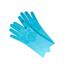 将图片加载到图库查看器，Silicone Cleaning Brush Scrubber Gloves Heat Resistant, Great for Dish wash, Cleaning, Pet hair care (Mint)
