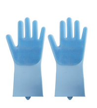 将图片加载到图库查看器，Silicone Cleaning Brush Scrubber Gloves Heat Resistant, Great for Dish wash, Cleaning, Pet hair care (Mint)
