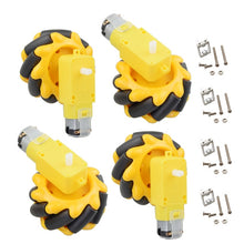 将图片加载到图库查看器，4pcs 60mm Mecanum Omni Wheel+ 4pcs TT Motor+ 4pcs TT Motor Bracket for Arduino DIY Project Raspberry Pi Stem Toy RC Parts
