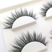 将图片加载到图库查看器，New 3 Pair Natural Long 3D Black Eye Lashes Makeup False Eyelash
