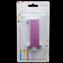 将图片加载到图库查看器，1 Pcs Extra Large Pink Glitter Digital Candle Happy Birthday Cake Decoration Princess Confession 520 Boy Girl Number 0-9
