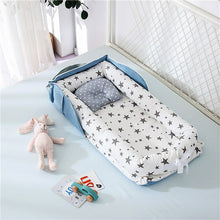 将图片加载到图库查看器，Portable Newborn Baby Crib Nest Bed for Baby Boys Girls Travel Infant Cotton Cradle Crib Baby Sleeping Set
