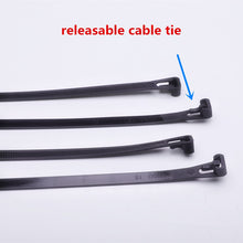 将图片加载到图库查看器，20PCS Zip Ties Releasable Cable Tie color Black and White Plastic 8mm*150mm 8*200 8*250 8*300 8*400 8*450mm
