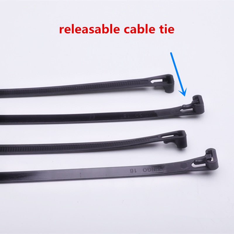 20PCS Zip Ties Releasable Cable Tie color Black and White Plastic 8mm*150mm 8*200 8*250 8*300 8*400 8*450mm