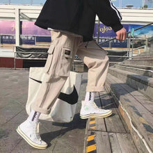 将图片加载到图库查看器，harajuku zipper streetwear women casual harem pants with chain New solid black pant cool fashion hip hop long trousers
