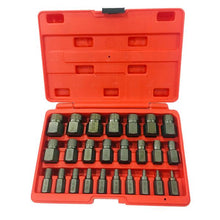 将图片加载到图库查看器，25pc Multi Spline Screw Extractor Hex Head Bit Socket Wrench Bolt Remover Set
