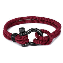 将图片加载到图库查看器，Navy style Camping Parachute cord Survival Anchor Bracelet Men Women with Black Stainless Steel Sport Buckle
