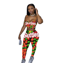 将图片加载到图库查看器，QYQ Skittles Candy Booty Two Piece Set Women Top And Pants Cute Bodycon Leggings Sport Plus Size Snack Fruity Gusher Long Sleeve

