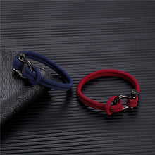 将图片加载到图库查看器，Navy style Camping Parachute cord Survival Anchor Bracelet Men Women with Black Stainless Steel Sport Buckle
