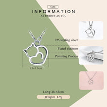 将图片加载到图库查看器，BAMOER 925 Sterling Silver Lovely Cat Exquisite Women Pendant Necklace SCN188
