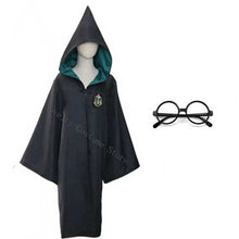 将图片加载到图库查看器，Girls Women Magic School Uniform Godric Hermione Robe Cloak Party Cosplay And Skirt Scarf Wand Kids Adult Halloween Costume
