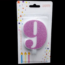 将图片加载到图库查看器，1 Pcs Extra Large Pink Glitter Digital Candle Happy Birthday Cake Decoration Princess Confession 520 Boy Girl Number 0-9
