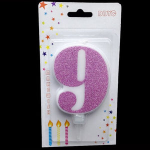 1 Pcs Extra Large Pink Glitter Digital Candle Happy Birthday Cake Decoration Princess Confession 520 Boy Girl Number 0-9