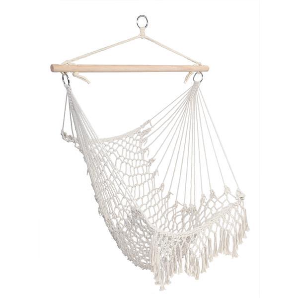 Hammock Fashion Cotton Rope Sling With Tassel Beige