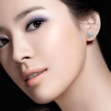 将图片加载到图库查看器，H: Hyde silver AAA color cubic zirconia Fashion brooch earrings flower earring for women gift brincos
