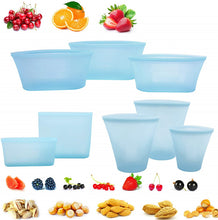 将图片加载到图库查看器，Silicone Food Storage Containers Set Fresh Bowl Cup Bag Reusable Stand Up Zips Shut Bag Fruit Vegetable Cup With Seal Organizer

