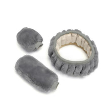 将图片加载到图库查看器，Universal Steering-wheel Plush Car Steering Wheel Covers Winter Faux fur Hand Brake &amp; Gear Cover Set Car Interior Accessories
