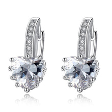 将图片加载到图库查看器，BAMOER Stones Heart Shape Trendy &amp; Elegant AAA Zircon Stud Earring YIE095
