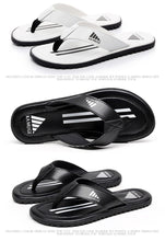 将图片加载到图库查看器，Brand PU Leather Summer Men Slippers Beach Sandals Comfort Men Casual Shoes Fashion Men Flip Flops Hot Sell Footwear 2019
