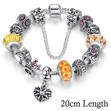 将图片加载到图库查看器，BAMOER Silver Charms Bracelet &amp; Bangles With Queen Crown Beads PA1823
