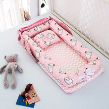 将图片加载到图库查看器，Portable Newborn Baby Crib Nest Bed for Baby Boys Girls Travel Infant Cotton Cradle Crib Baby Sleeping Set
