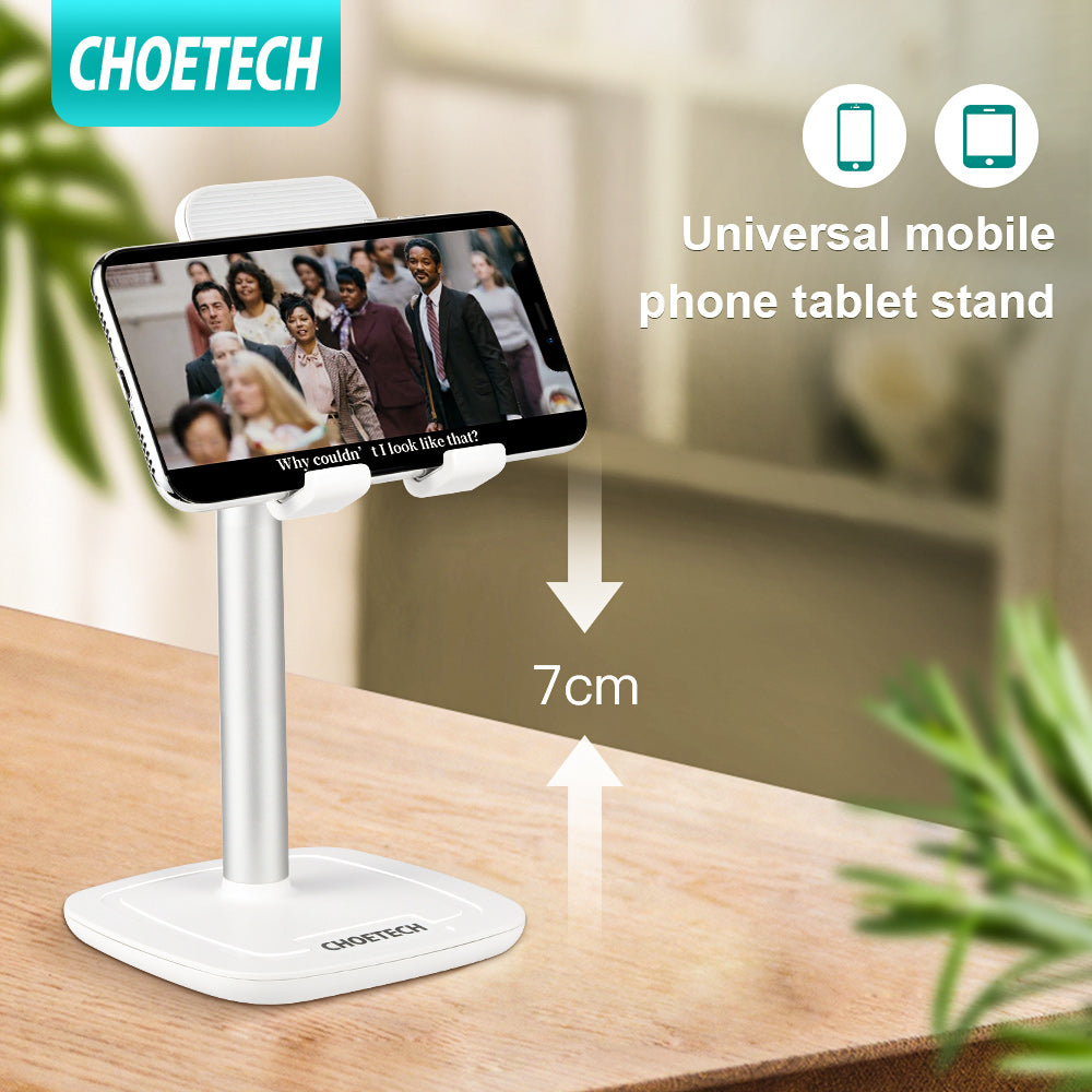 CHOETECH mobile phone stand desktop apple tablet stand ipad Huawei online class live video lazy support frame shooting multi-function notebook bracket telescopic new-silver