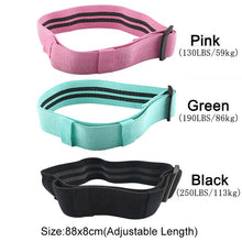 将图片加载到图库查看器，Anti Slip Resistance Bands Home Fitness Loop Pilates Hip Circle Booty Elastic Training Rubber Cotton Workout Yoga Belt Exercise
