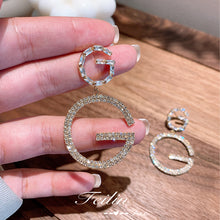 将图片加载到图库查看器，Luxury Brand Long Chain Letter G Hanging Earrings For Women Crystal Big Dangle Earring Wedding Jewelry Statement pendientes 2020
