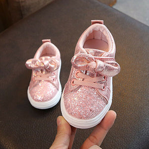 1-3 Years Toddler Baby Girls Bow Sequin Crib Shoe Casual Shoes Dress Shoes