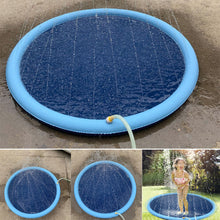 将图片加载到图库查看器，150cm Water Sprinkler can spray spout to dispe Pad for Kids Pets Dogs Outdoor Water Play Mat Dog Bath Pool
