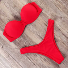 将图片加载到图库查看器，RXRXCOCO Bikini Women Sexy Push Up Swimsuit 2019 Bandeau Beach Wear Brazilian Bikini Set Swimwear Bathing Suit Swimming Suits
