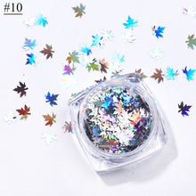 将图片加载到图库查看器，1 Box Maple Leaves Nail Art Sequins Holographic Glitter Flakes Paillette Chameleon Stickers For Nails Autumn Design Decor SA1528
