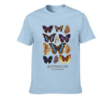 将图片加载到图库查看器，VIP HJN Butterfly T Shirt Aesthetic Cotton T Shirt Women Harajuku Graphic Tees Shirt Sun Flower Butterfly Women&#39;s T-shirt
