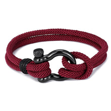将图片加载到图库查看器，Navy style Camping Parachute cord Survival Anchor Bracelet Men Women with Black Stainless Steel Sport Buckle
