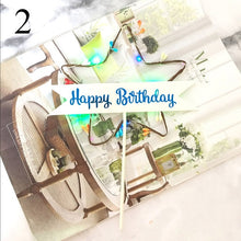 将图片加载到图库查看器，Flower LED Wedding Cake Topper Baby Shower For Girl Happy Birthday Cake Topper Party Decoration Suppliers Cake Decorating Tool
